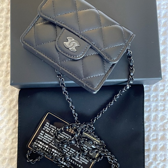 NEW Chanel So Black Mini Woc Cardholder 21B Bag - Picture 13 of 15